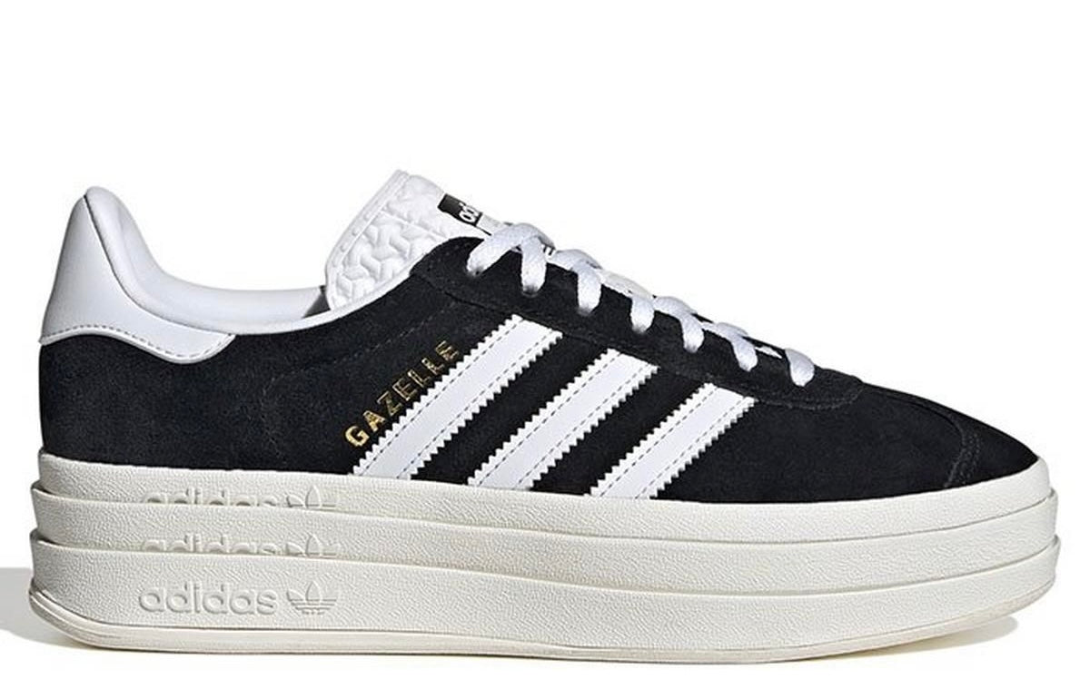 adidas Originals Gazelle Bold Shoes, Core Black/Cloud White