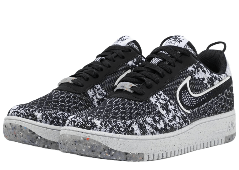 Nike Air Force 1 Low Crater Flyknit Black White Melange